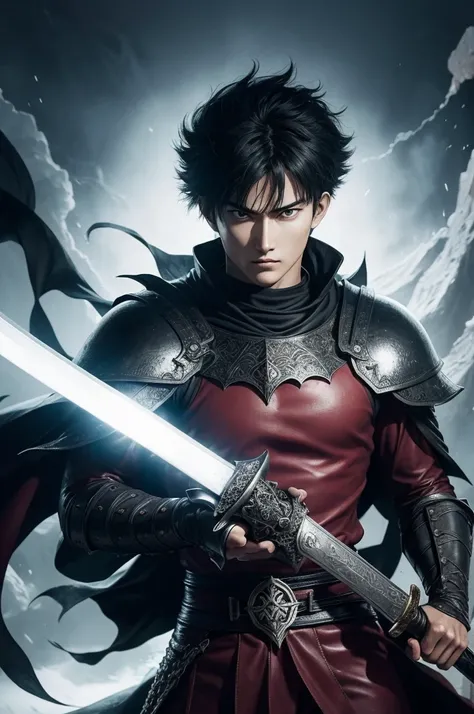 Imagine an image of the protagonist from Berserk with a sword in hand and a sinister aura surrounding him. 