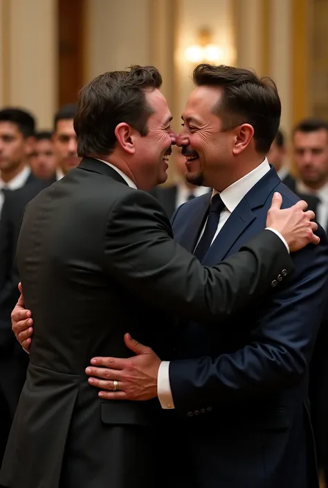 Elon Musk giving Nicolás Maduro a hug 