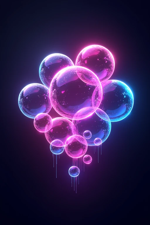 Create a neon bubble logo without text 