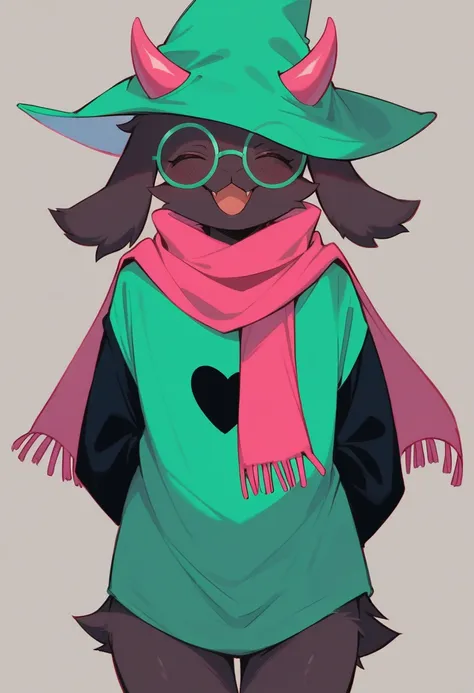 {{artist: %zankuro%}} (score_9, score_8_up),furry, fur, face, ralsei(deltarune), goat, dark fur, pink horns, black sleeves, cute...