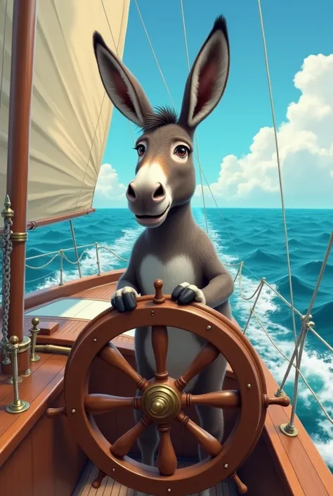 A donkey sailing around the world on a yacht