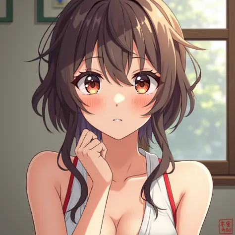 Naked Japanese girl in anime style