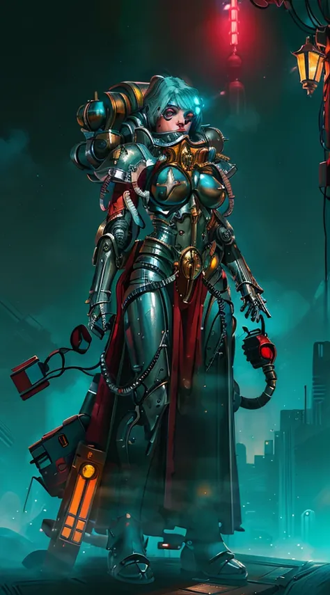 a robot girl adepta sororitas with a futuristic appearance and advanced technology, (ultra-detailed,realistic:1.37), [prostituta...