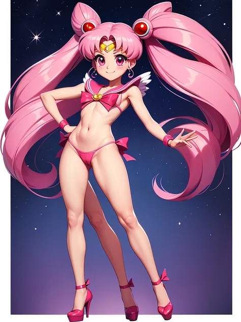 Small breasts、Full body view、Chibiusa、Sailor Moon（Chibiusa）Flat chest、Spread your legs、Small breasts、Full body view、Chibiusa、Sailor Moon（Chibiusa）Flat chest、Spread your legs、micro bikini,non nude、smile、Raise one leg,very cute,muscle、big eye,tear、high kick,...