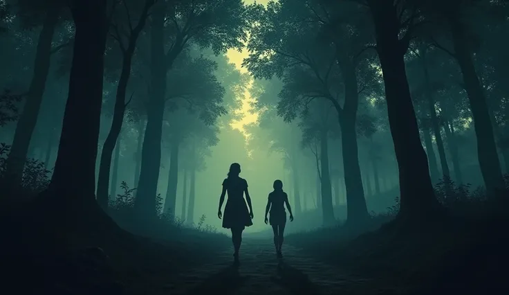 Just then her friend, Radha, came running.

Radha: "Meera! What are you doing here? Come quickly, it is about to get dark. This forest is not good.