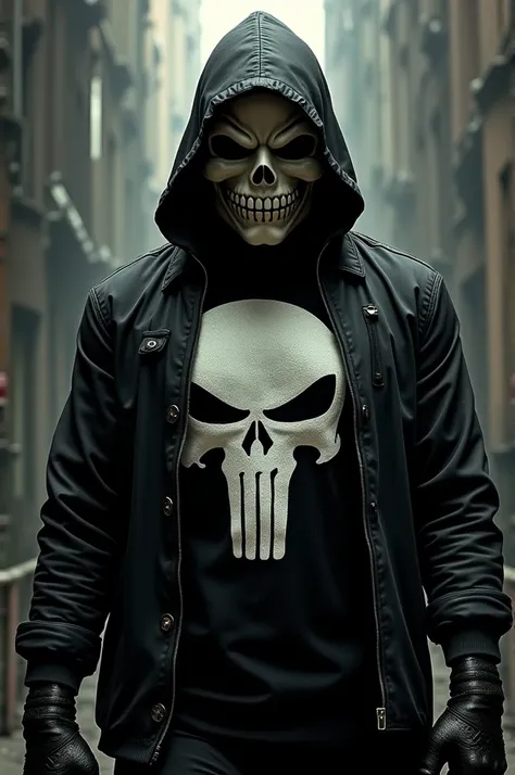 The Punisher logo and the V for Vendetta mask combined