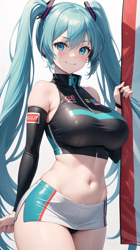 ((Tabletop, Highest quality, High resolution, Hmph, Pixel perfect, Depth of written boundary, 4K, )), One Girl, alone, , Beautiful Anime, Beautiful art style, close, View your viewers, Perfect body, Hatsune Miku・VOCALOID, Light blue hair, (Large Breasts), ...