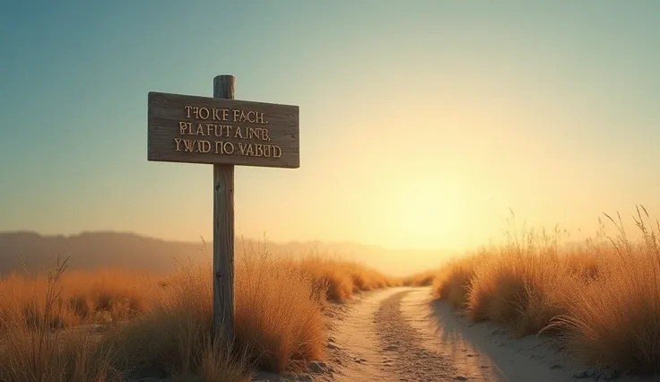 A simple yet powerful image of a path leading to a bright horizon, with a signpost reading "Patience, Planning, and Wisdom" in the foreground. The sky is clear, symbolizing clarity and success.