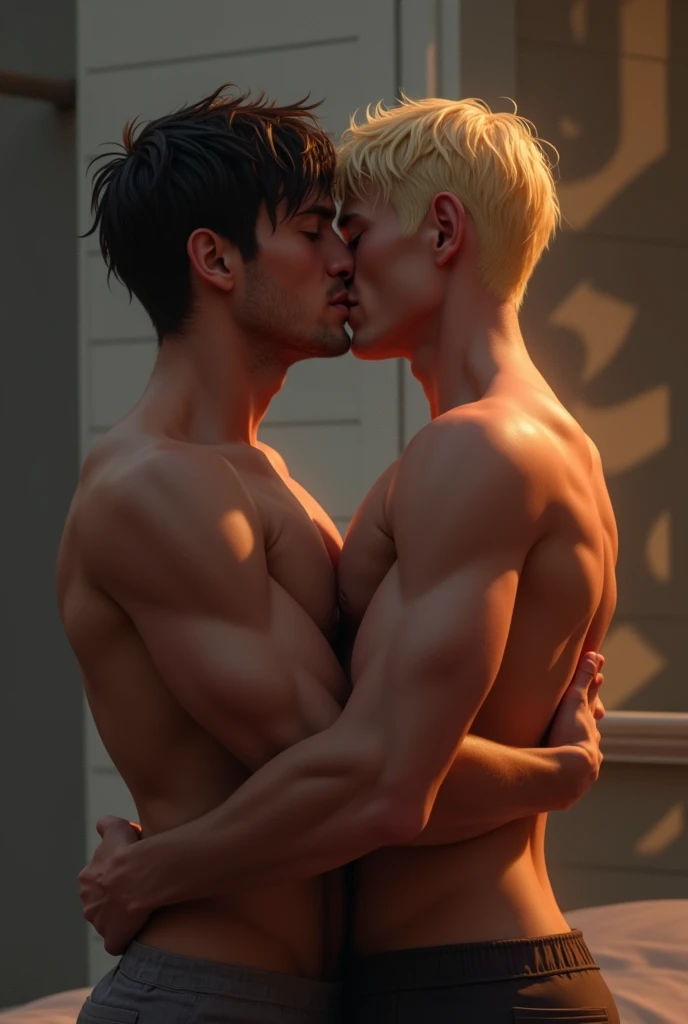 men kissing 

