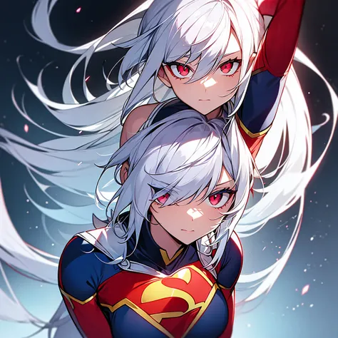 Super Girl,white hair,red eyes