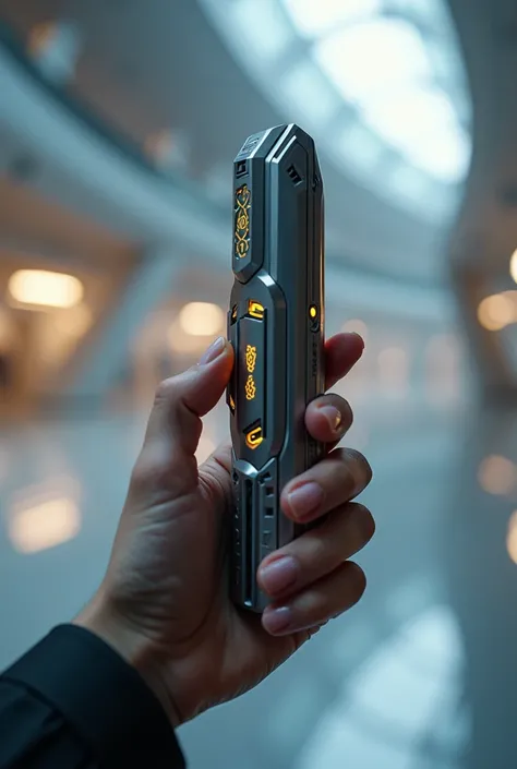 Futuristic tool
grasped with one hand

