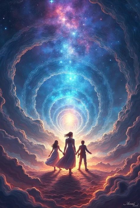 (pThe Melody of the Cosmos
Concept: The cover showcases a grand, swirling vortex of musical notes and cosmic energy, with the universe itself appearing to be shaped by the music. At the center of this vortex is Kara holding musical instrument,  Ren with a ...