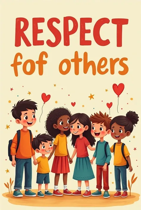 create a simple poster that children can copy that shows giving respect to others