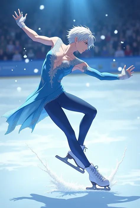 anime, yuri on ice, Viktor Nikiforov, skating, Beautiful pose 