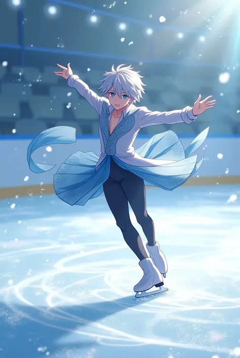 anime, yuri on ice, Viktor Nikiforov, skating, Beautiful pose 