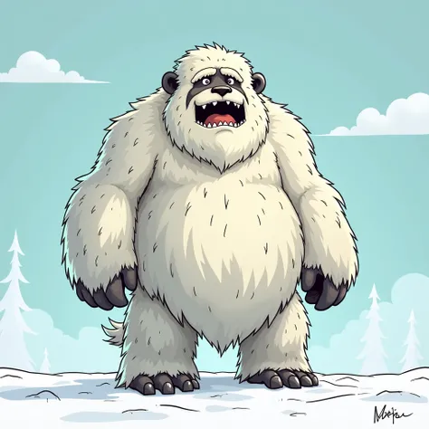 How to draw a comic-style illustration of a Yeti？