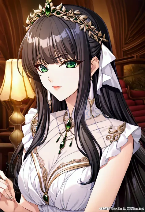 official art,((masterpiece)),((draw in beautiful detail)),asagi igawa,beautiful and pretty older sister,black hair,green eyes,