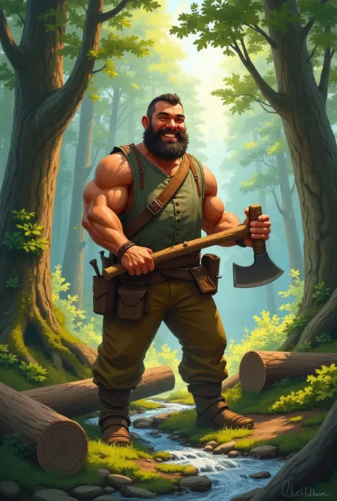 The happy woodcutter