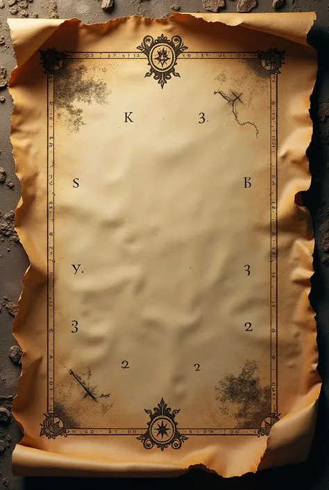 Treasure map with hidden numbers
