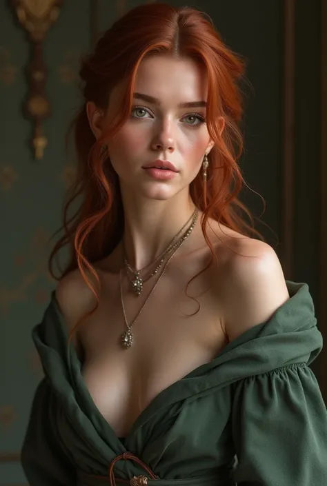 
Can you help me create an image of Alicent from Game of Thrones in a very sexy and provocative but casual outfit please?