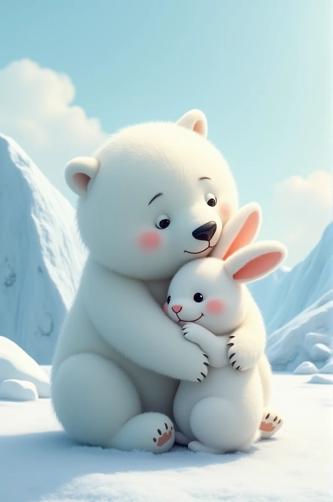 Pollar Bear love little rabbit