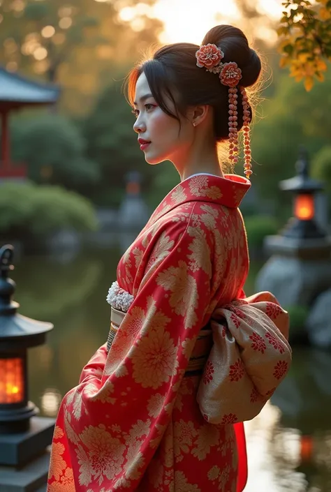 An Japanese woman in dress