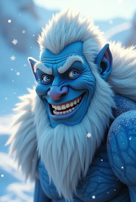 Ymir is a frost giant , friendly photo more focused on his face in
illustration
for a logo
16 format:9

