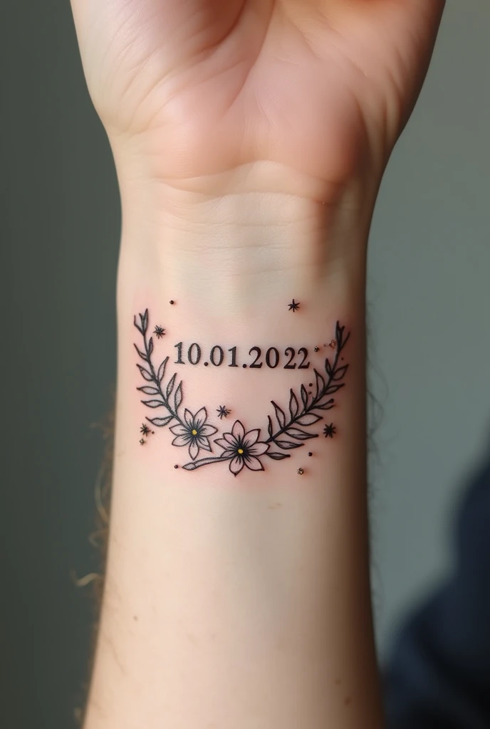 Create a design for a small tattoo with the death date 10.01.2022