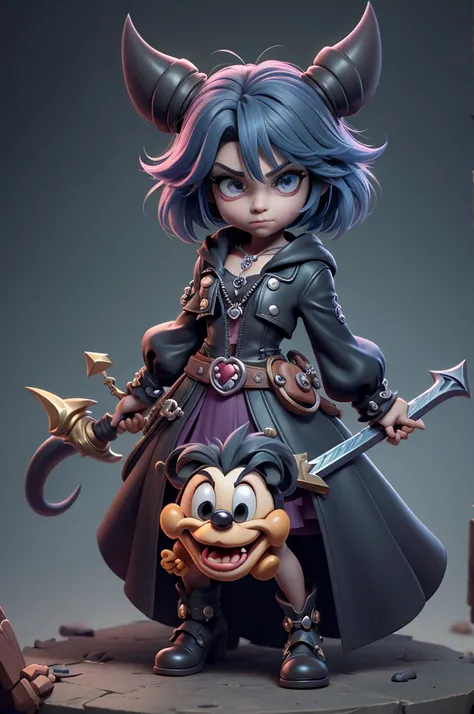 monstros estilos kingdom hearts, baseados em animais,3d style, shadown monster, demons, darkness monster, rayman legends, mickey mouse character style, girl and body, kingdom hearts, malhas leves e quentinhas, cores frias e alegres, portando espada magica,...