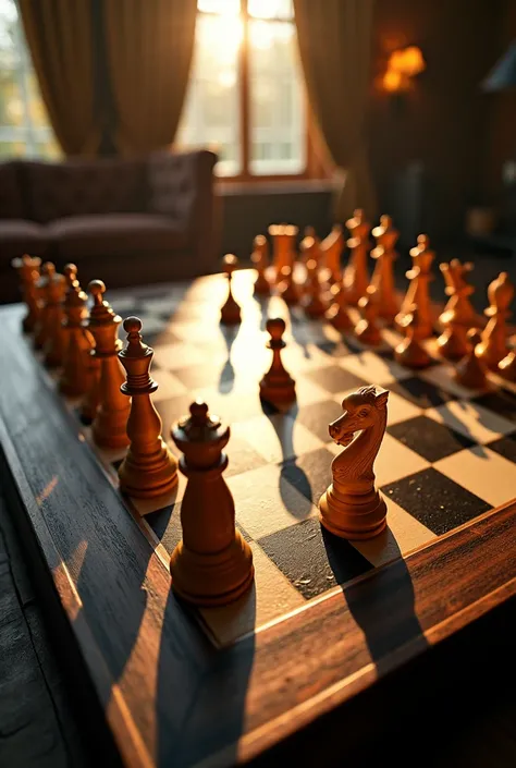 Chessboard viewed from above 