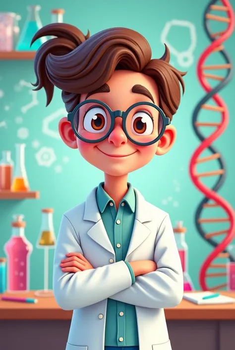 Create profile picture images for a job on genetics with cartoon drawings