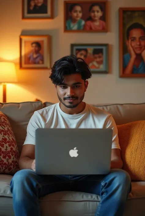 A handsome 23-year-old Indian boy at home 