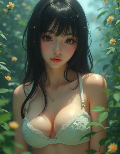 {{{{{3,318 trillion pixels high resolution, nsfw, Realistic scenery and lovely Japanese girl who is moaning madly as her nudity sexual masturbation that traces her sexual zone repeatedly with her fingers in a Cylindrical aquarium herbarium, thicken the lip...