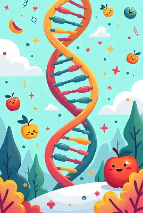 Create profile picture images for a genetics job about Genetics Without Characters using cartoons 