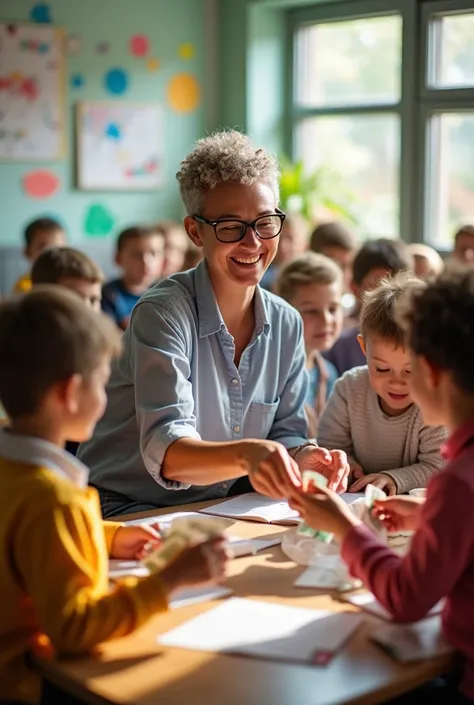 Class teacher taking money from Class Students 