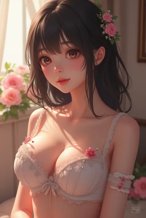 {{{{{3,318 trillion pixels high resolution, nsfw, Realistic scenery and lovely Japanese girl who is moaning madly as her nudity sexual masturbation that traces her sexual zone repeatedly with her fingers in a Cylindrical crystal flower herbarium, thicken t...