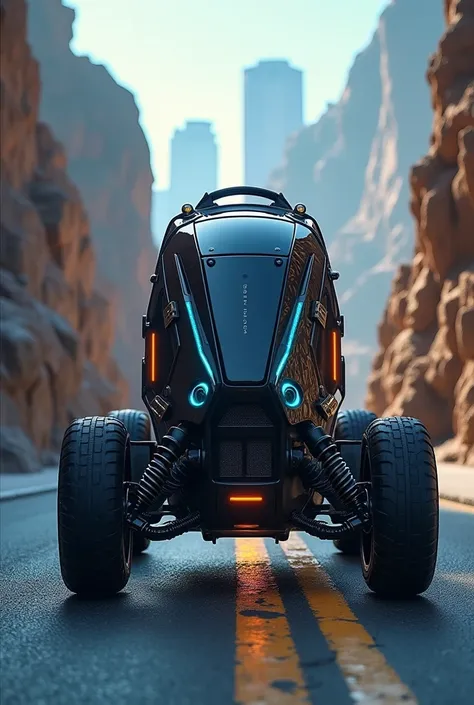 Create a backpack that works as a vehicle, But its futuristic, it has wheels inside it that can be activated by a button and claws for climbing mountains. Now show me your claws 