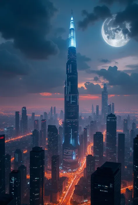 Future cities from the sky:1.5,night,beautifulnight景,Flying spaceship,Skyscraper,masterpiece,best quality,Ultra-high resolution,(Very detailed:1.2),8K,Practical,Best aesthetics,beautiful