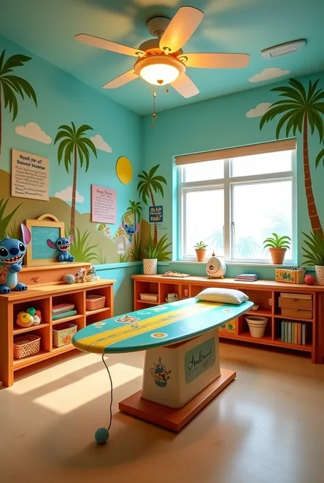 Medical office with Lilo & Stitch theme and Montessori approach
Examination table