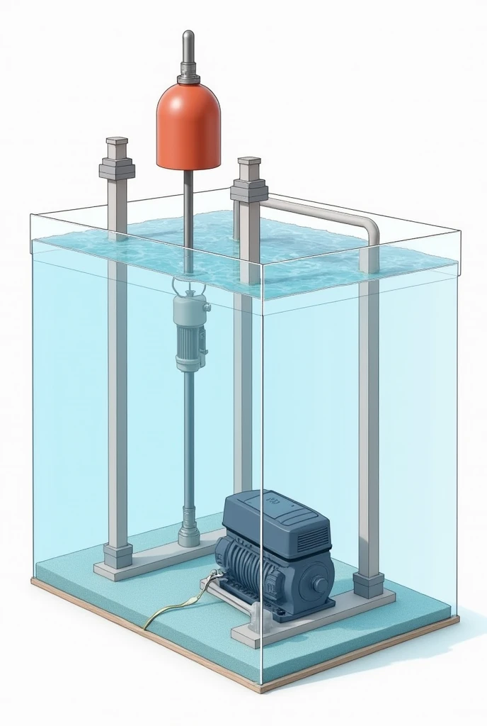 Project Description:

Create a highly detailed and technical illustration of the lever system used to transfer the motion of a buoy to a generator in a wave energy capture model. The illustration should clearly depict how the levers are installed and how t...