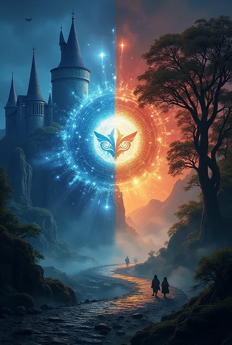 An image as if it were a parallel, on the right side written “lost brothers”, middle “AVATAR” 
Left “The school of wizards”