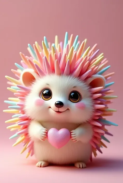 (best quality, masterpiece, ultra detailed, ultra high res, photorealistic, raw photo, absurdres, absolutely resolution), This creature has a hedgehogs body with the addition of candy elements. The needles on its back look like colorful candy sticks, and i...