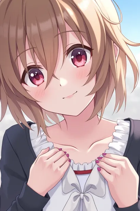 One person, chest, Blushing, 大きなchest, Blushing, anime, 