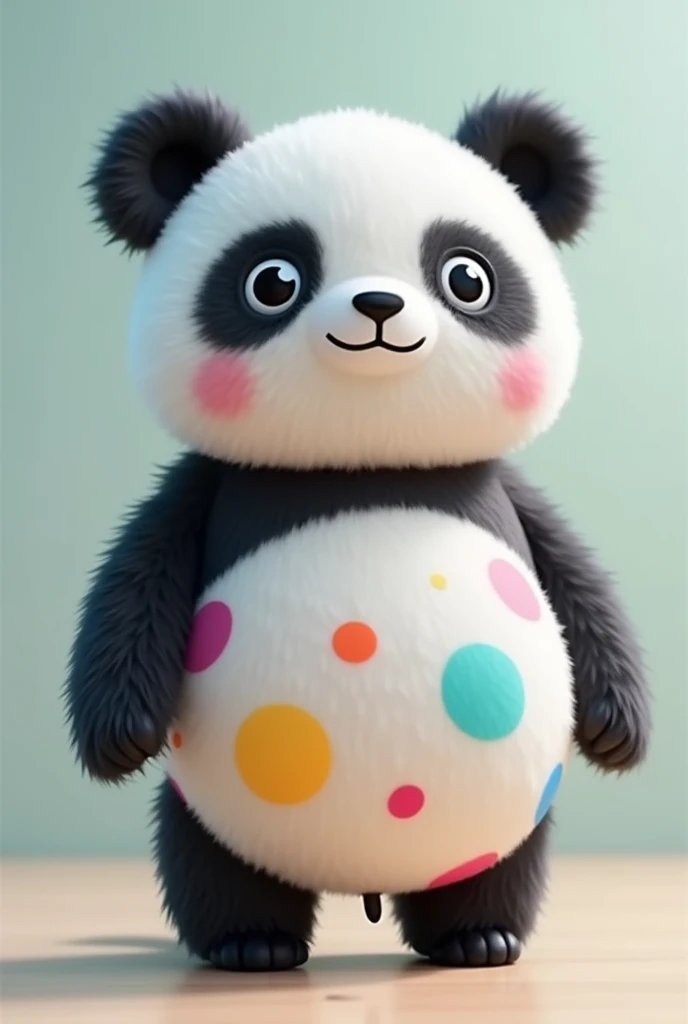 (best quality, masterpiece, ultra detailed, ultra high res, photorealistic, raw photo, absurdres, absolutely resolution), This creature is a panda body with balloon elements added. The whole body is fluffy, light and looks like it is floating. The body is ...