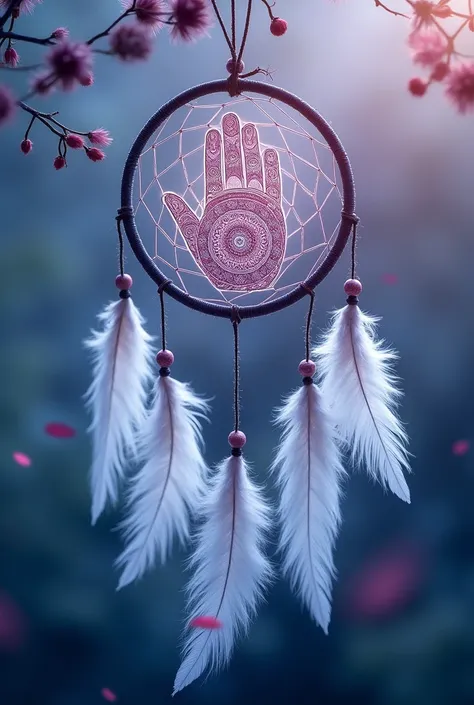 a dreamcatcher with a hand drawn inside of it made of mandala in the middle