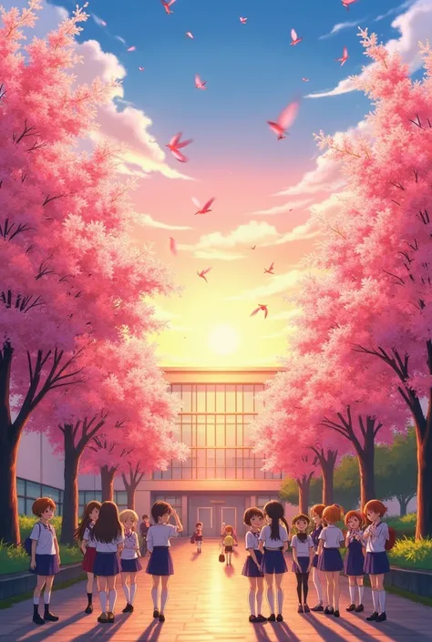 make a school anime background 