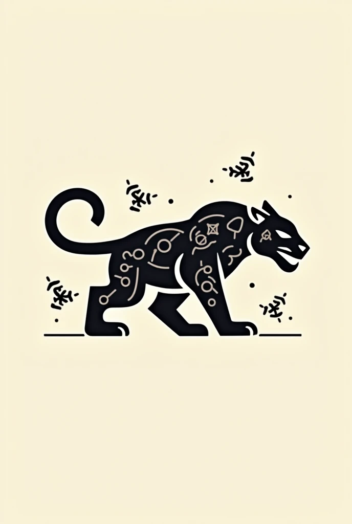 Vector ilustration of a Minimalist mayan jaguar logo