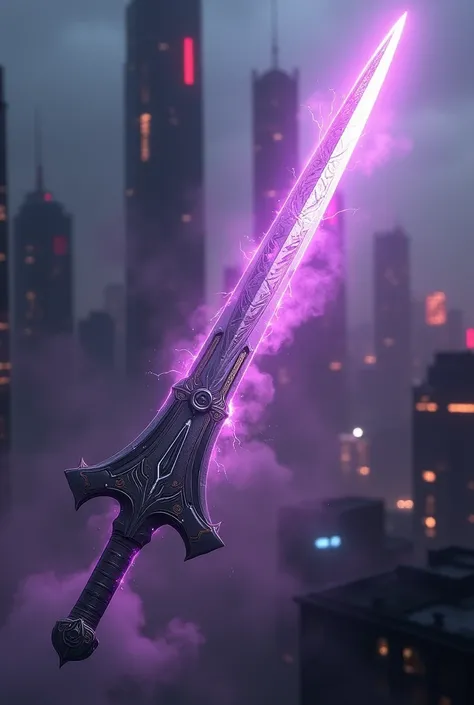 As a purple and gray weapon 