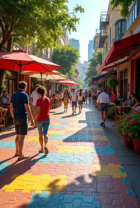 street with interlocking floor