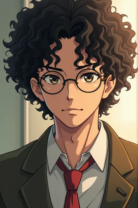 I want you to want a man with curly hair in anime version with glasses of goji the Saturo gojo